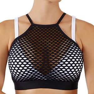 Women's Yoga Mesh Bra with  Cross Adjustable Strap